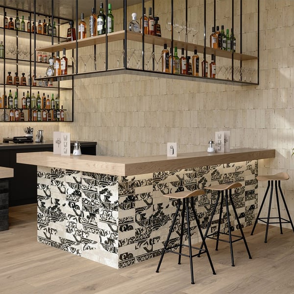 Πλακάκι Fregio Nero Maiolica 6x24 cm Marca Corona